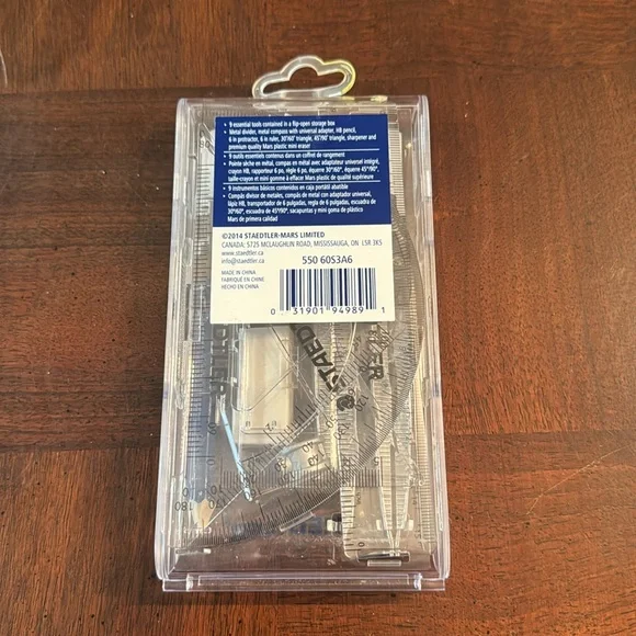 Staedtler Math Set School Kit 10 pc Compass Ruler Protractor Triangle - Picture 2 of 4